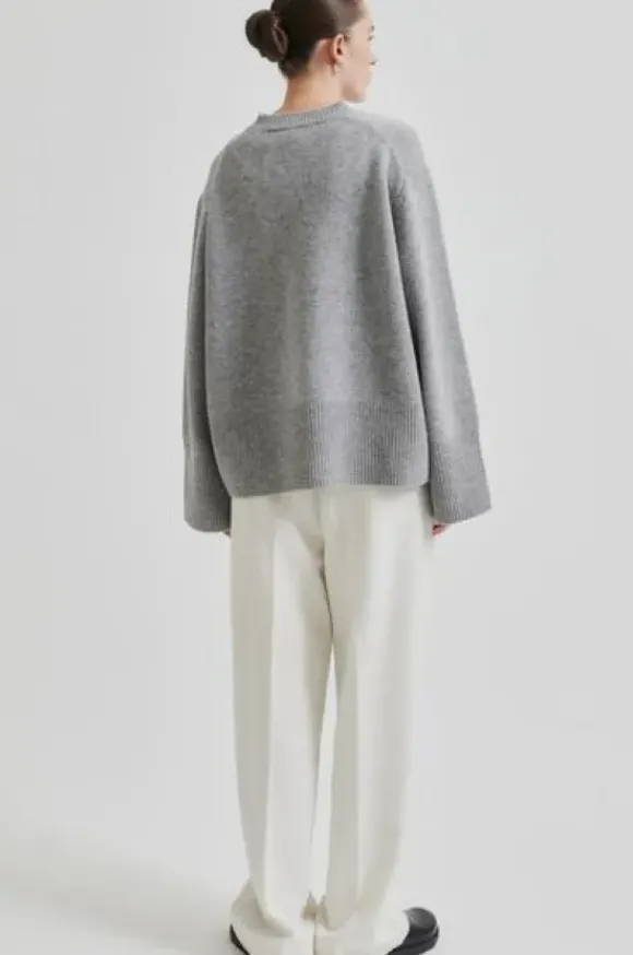 Alpha Knit O-Neck, grey melange