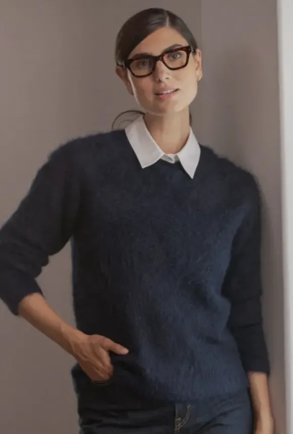 Arielle pitkähihainen neule, dark navy