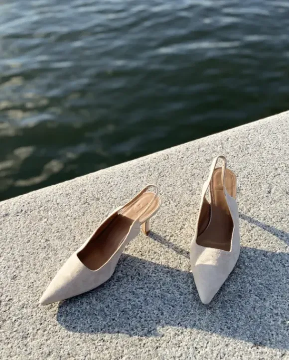 Flattered - Franchesca Suede korkokengät, sand