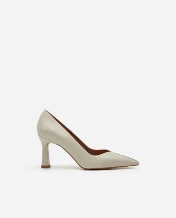Flattered - Rose leather korkokengät, creme
