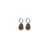 Gauhar - Lisäosat Smoky Quartz Drop, hopea