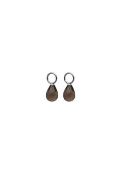 Gauhar - Lisäosat Smoky Quartz Drop, hopea
