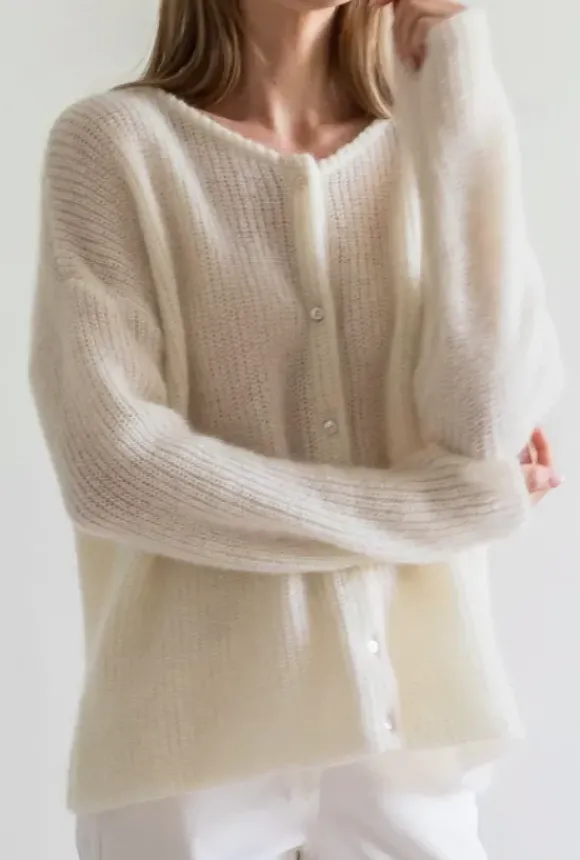 Gauhar - Mohair neuletakki, white