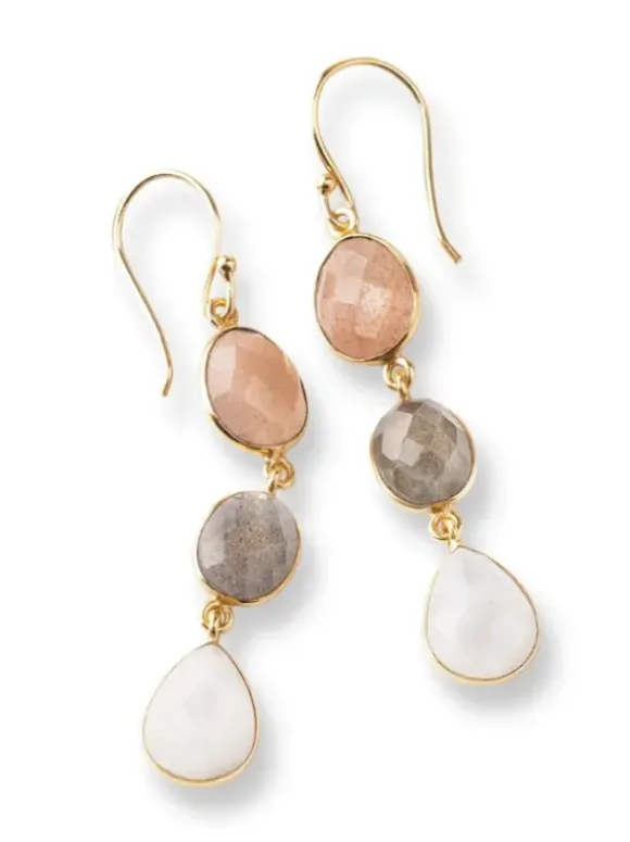 Granted Peach Moonstone Labradorite Moonstone GP korvakorut