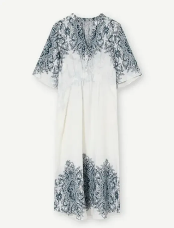 Gustav - Hali pitkä mekko, white/blue