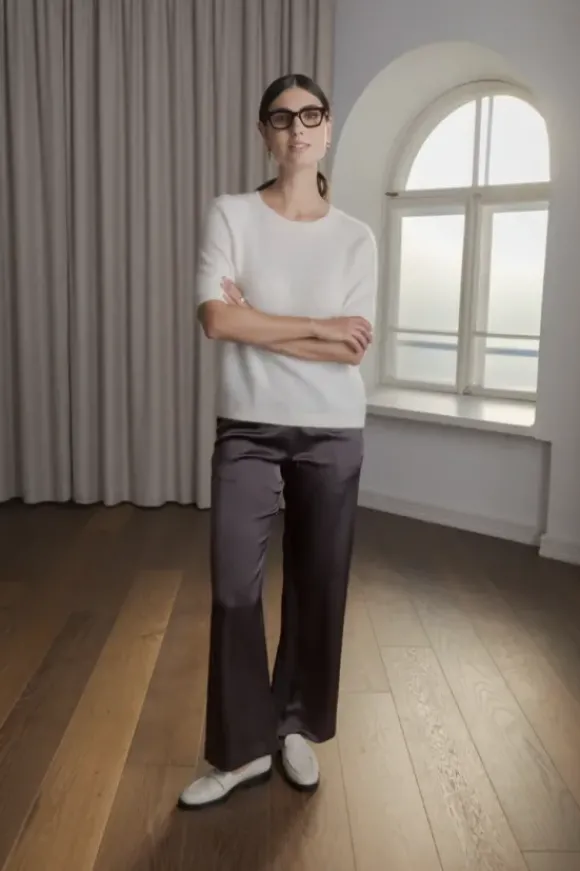 Karlie* lyhythihainen cashmere neule, cream