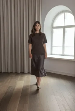 Karlie* lyhythihainen cashmere neule, dark chocolate