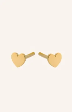 Pernille Corydon - Mini Heart nappikorvakorut, kulta
